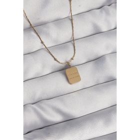 Skygo TJ-BKO8928 316L Çelik Gold Renk Kare Charm Model Kolye