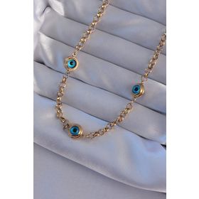 Skygo TJ-BKO8947 316L Çelik Gold Renk Nazar Boncuk Model Kolye