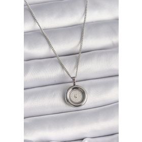 Skygo TJ-BKO9571 316L Çelik Gümüş Renk Zincir Gümüş Renk Altın Model Kadın Kolye