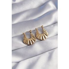 Skygo TJ-BKP9055 316L Çelik Gold Renk Kabartmalı Görünüm Küpe
