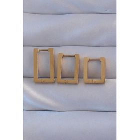 Skygo TJ-BKP9159 316L Çelik Gold Renk Dikdörtgen Küpe Seti