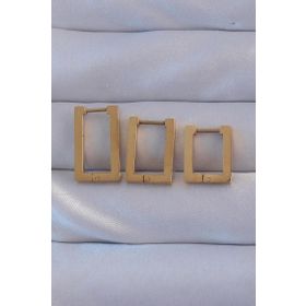 Skygo TJ-BKP9159 316L Çelik Gold Renk Dikdörtgen Küpe Seti