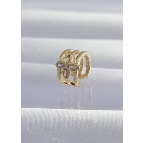 Skygo TJ-BKP9331 Pirinç Gold Renk Yonca Earcuff Küpe