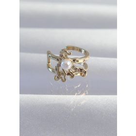 Skygo TJ-BKP9333 Pirinç Gold Renk İncili Ahtapot Earcuff Küpe