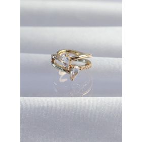 Skygo TJ-BKP9335 Pirinç Gold Renk Zirkon Taşlı Damla Earcuff Küpe