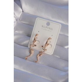 Skygo TJ-BKP9368 Xuping Rose Renk Zirkon Taşlı Kertenkele Model Halka Küpe