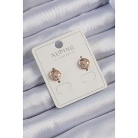 Skygo TJ-BKP9414 Xuping Rose Renk Zirkon Taşlı Yansımalı Oval Küpe