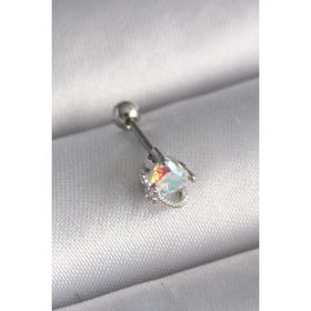 Skygo TJ-PR1243 316L Çelik Gümüş Renk Zirkon Taşlı Kalp Tragus Piercing