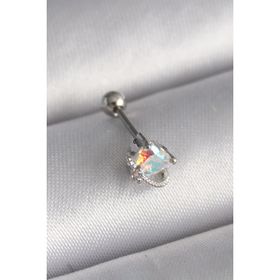 Skygo TJ-PR1243 316L Çelik Gümüş Renk Zirkon Taşlı Kalp Tragus Piercing