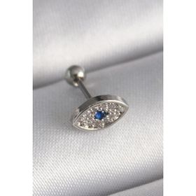 Skygo TJ-PR1253 316L Çelik Gümüş Renk Zirkon Taşlı Göz Tragus Piercing
