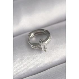 Skygo TJ-PR1307 316L Çelik Gümüş Renk Zirkon Taşlı Tragus Piercing