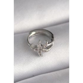 Skygo TJ-PR1319 316L Çelik Gümüş Renk Zirkon Taşlı Deniz Yıldızı Model Tragus Piercing