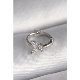 Skygo TJ-PR1321 316L Çelik Gümüş Renk Zirkon Taşlı Kelebek Model Tragus Piercing