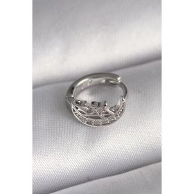 Skygo TJ-PR1323 316L Çelik Gümüş Renk Zirkon Taşlı Ay Yıldız Model Tragus Piercing