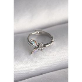 Skygo TJ-PR1327 316L Çelik Gümüş Renk Zirkon Taşlı Kelebek Model Tragus Piercing