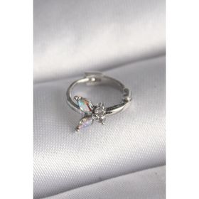 Skygo TJ-PR1327 316L Çelik Gümüş Renk Zirkon Taşlı Kelebek Model Tragus Piercing