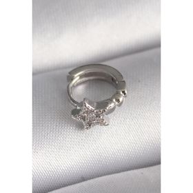 Skygo TJ-PR1333 316L Çelik Gümüş Renk Zirkon Taşlı Yıldız Model Tragus Piercing