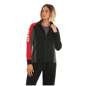 Slam A906001S00 Siyah Gri Kırmızı Dik Yaka Regular Fit Kadın Sweatshirt