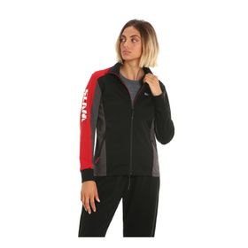 Slam A906001S00 Siyah Gri Kırmızı Dik Yaka Regular Fit Kadın Sweatshirt