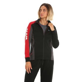 Slam A906001S00 Siyah Gri Kırmızı Dik Yaka Regular Fit Kadın Sweatshirt