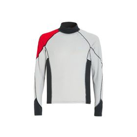 Slam LYCRA LS TOP Siyah Gri Kırmızı Kadın Regular Fit Dalgıç Kıyafeti
