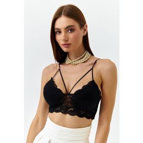 Slash Butik Siyah Dantelli Bralet