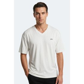 Slazenger KATRE Erkek V Yaka Beyaz Tişört