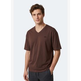 Slazenger Katre Erkek V Yaka Kahve Tişört