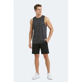 Slazenger KORBA Erkek Kolsuz Koyu Gri Tişört