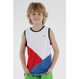 Slazenger PANKAJA Beyaz / Saks Mavi Erkek Çocuk Atlet