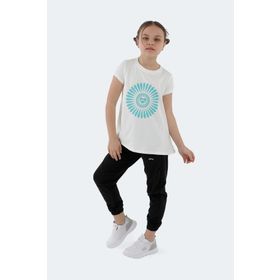 Slazenger Poseıdon Ekru Kız Çocuk T-shirt