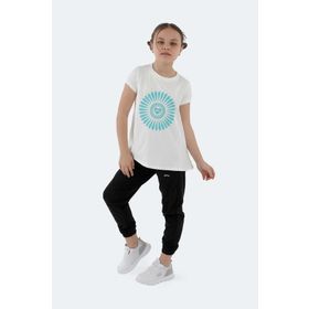 Slazenger Poseıdon Ekru Kız Çocuk T-shirt