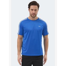 Slazenger REWIND Erkek Saks Mavi Tişört