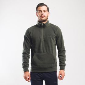 Slazenger Solid Haki Erkek Sweatshirt