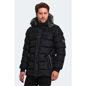 Slazenger ST23JE027-500 Heck Siyah Erkek Mont