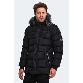 Slazenger ST23JE027-500 Heck Siyah Erkek Mont