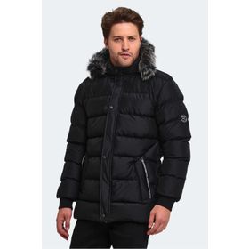 Slazenger ST23JE027-500 Heck Siyah Erkek Mont