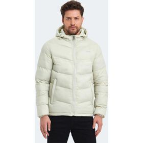 Slazenger World Beyaz Kapüşonlu Şişme Erkek Mont