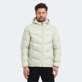 Slazenger World Beyaz Kapüşonlu Şişme Erkek Mont