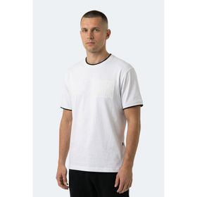Slazenger ZAVIER Erkek Pamuklu Beyaz Tişört