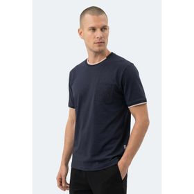 Slazenger ZAVIER Erkek Pamuklu Lacivert Tişört