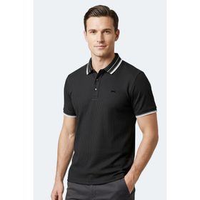 Slazenger ZINOVIA Erkek Polo Yaka Siyah Tişört
