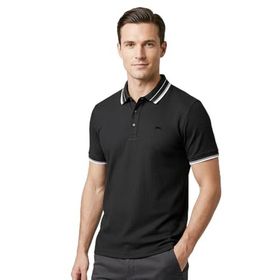 Slazenger ZINOVIA Erkek Polo Yaka Siyah Tişört