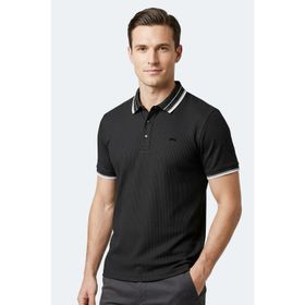 Slazenger ZINOVIA Erkek Polo Yaka Siyah Tişört