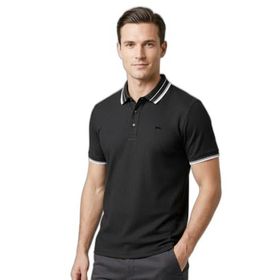 Slazenger ZINOVIA Erkek Polo Yaka Siyah Tişört