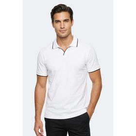 Slazenger Zıther Erkek Polo Yaka Beyaz Tişört