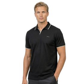 Slazenger ZITHER Erkek Polo Yaka Siyah Tişört