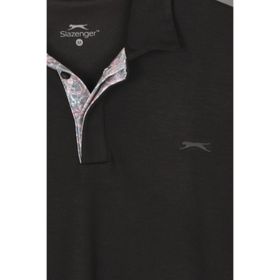 Slazenger ZODIACS Erkek Polo Yaka Siyah Tişört