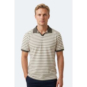 Slazenger ZOLL Erkek Polo Yaka Beyaz / Yeşil Tişört
