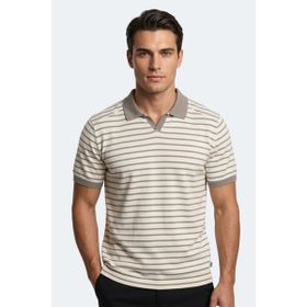 Slazenger ZOLL Erkek Polo Yaka Beyaz/Kahve Tişört